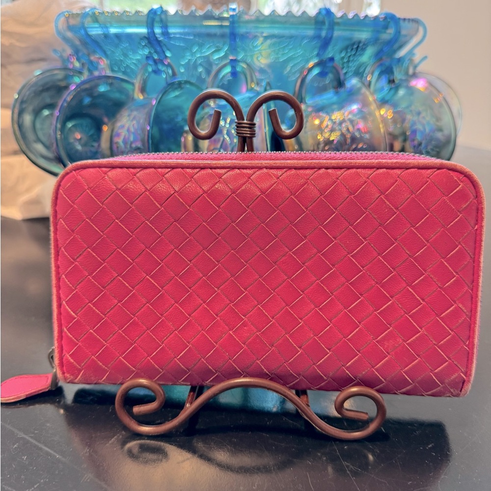 Sold! Bottega Veneta Wallet Long Pink Leather